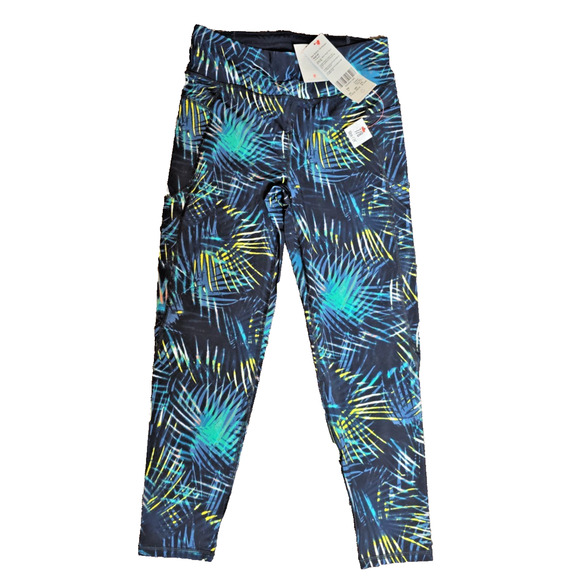 Sweaty Betty Zero Gravity Pocket Leggings Medium 7/8 Black Neon Tropical NWT - Picture 1 of 9